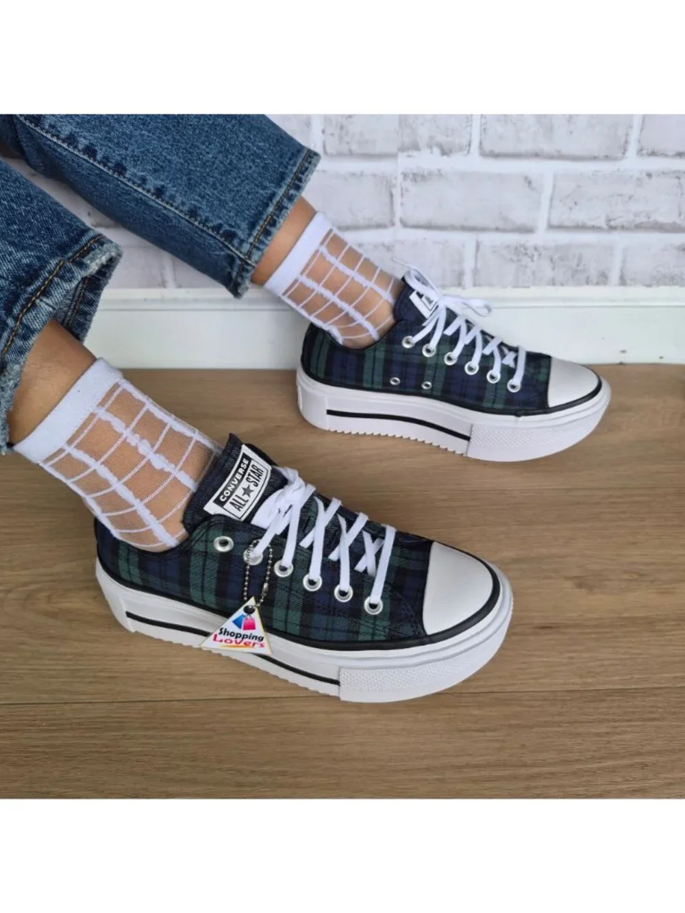 ⭐Converse Lift Double Stack Platform Plaid 10 Womens Shoes Sneaker Black A16517C